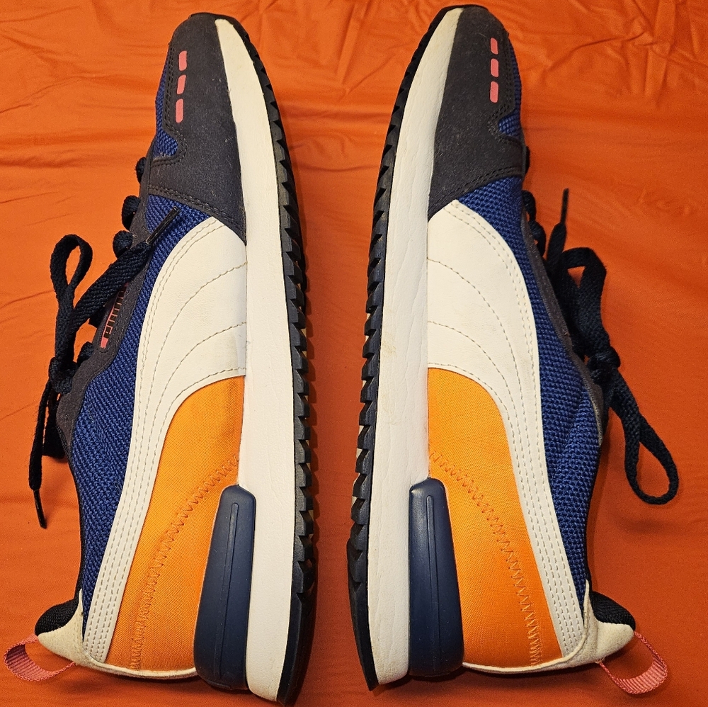 Puma Blue and Orange Mens Sneakers Retro sz10 Excellent Pre-Owned Condition